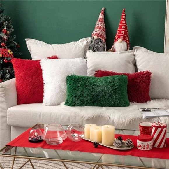 2Pcs Throw Pillow Cover Deluxe | Winter Decorative Plush Pillow Case 18x18 Inch - Picture 4 of 5